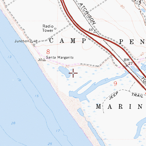 Topographic Map of Santa Margarita Marsh, CA