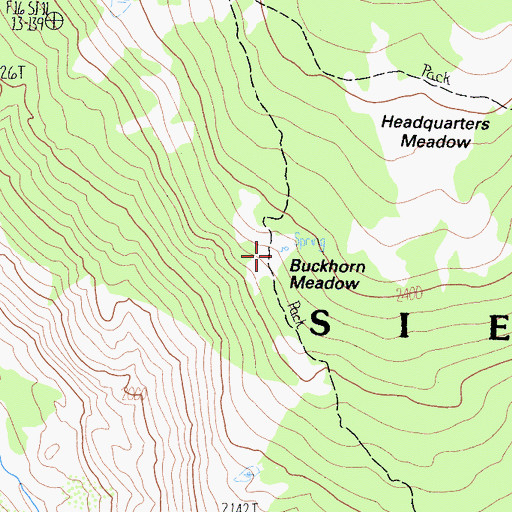 Topographic Map of Buckhorn Meadow, CA