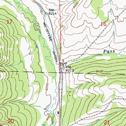 Topographic Map of Pass Creek, CO