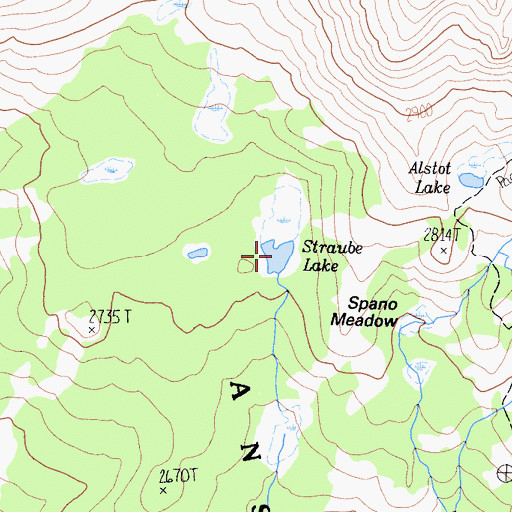 Topographic Map of Straube Lake, CA