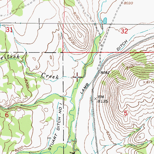 Topographic Map of Little British Creek, CO