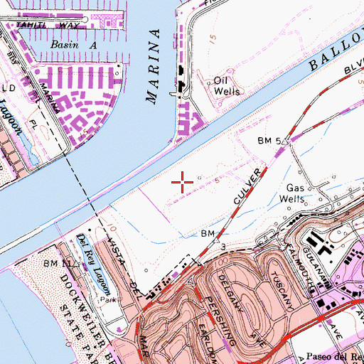 Topographic Map of Ballona Wetlands, CA