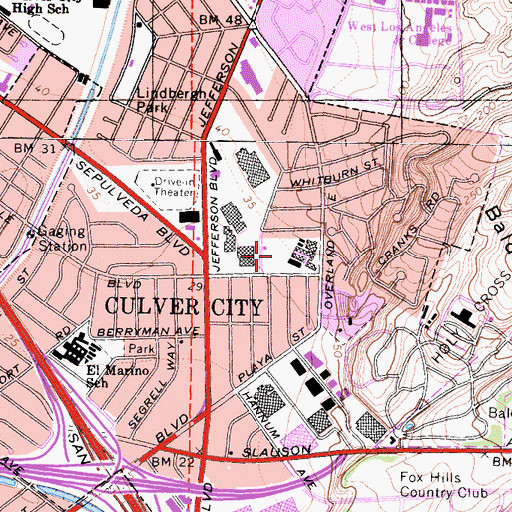Topographic Map of Blanco Park, CA