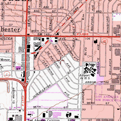 Topographic Map of Carl E Nielsen Youth Park, CA