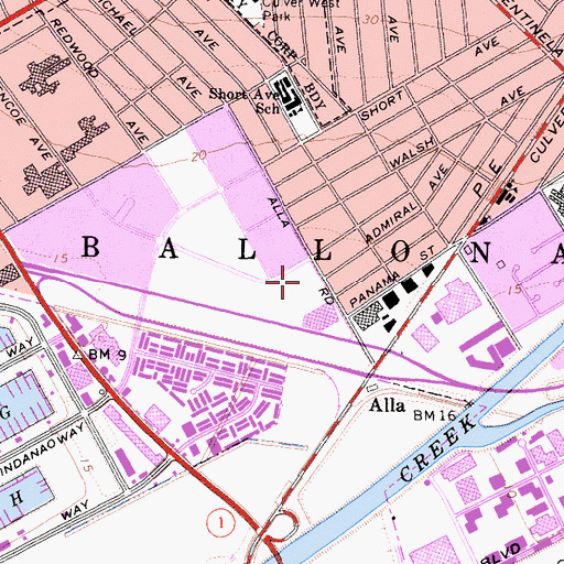 Topographic Map of Glen Alla Park, CA