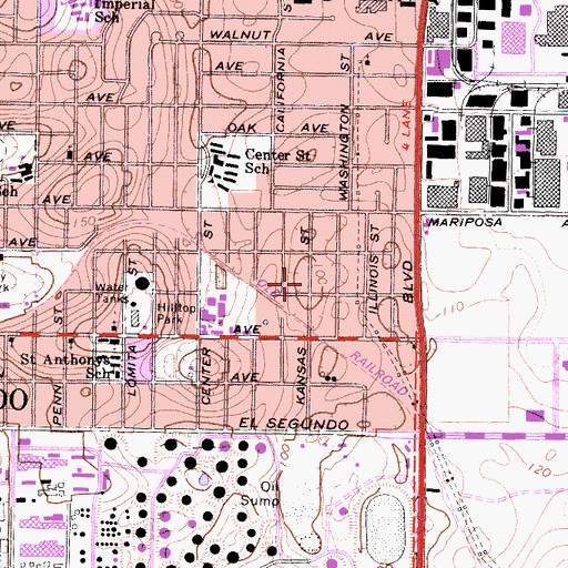 Topographic Map of Kansas Park, CA