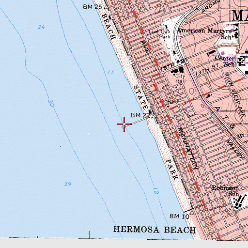 Topographic Map of Old Iron Pier (historical), CA