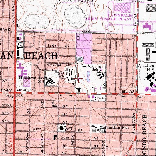 Topographic Map of Polliwog Park, CA