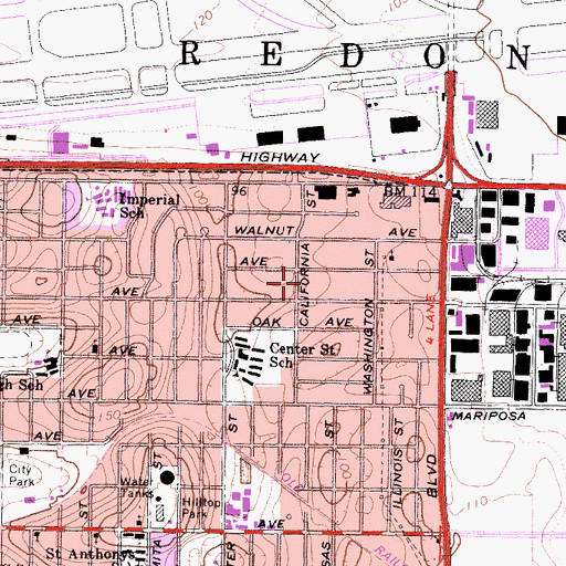 Topographic Map of Sycamore Park, CA