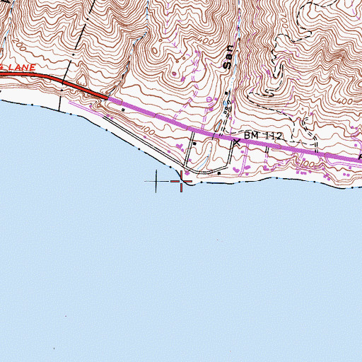 Topographic Map of Nicholas Canyon County Beach, CA