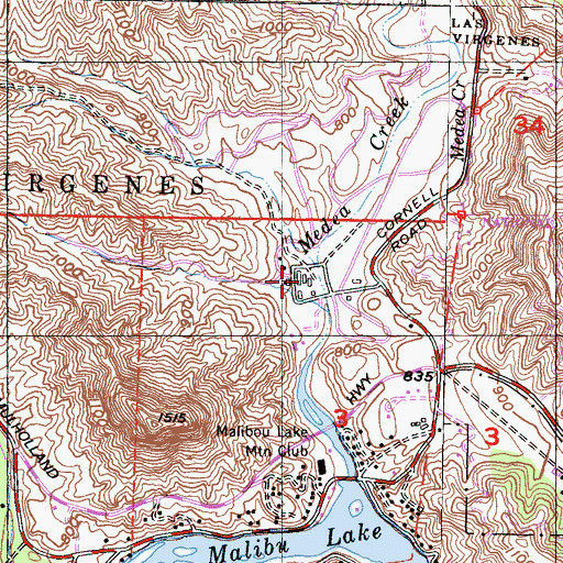 Topographic Map of Paramount Ranch, CA