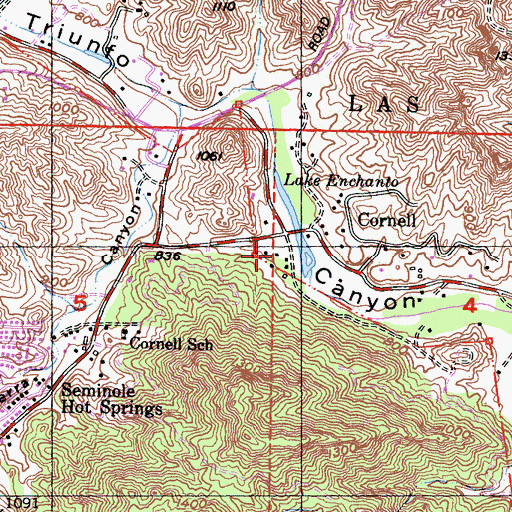 Topographic Map of Peter Strauss Ranch, CA