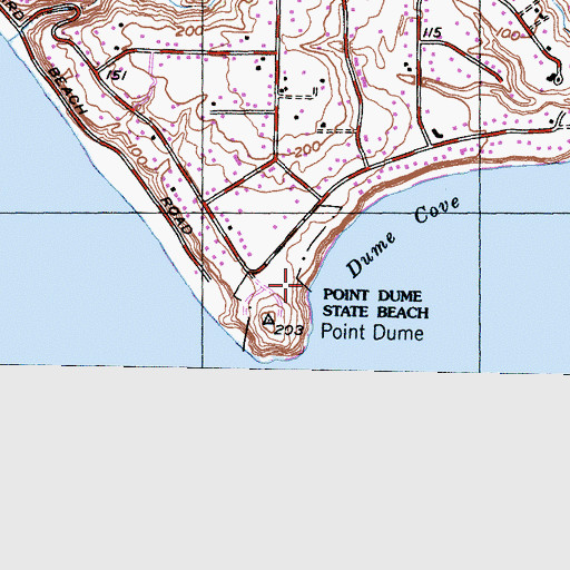 Topographic Map of Point Dume State Beach, CA