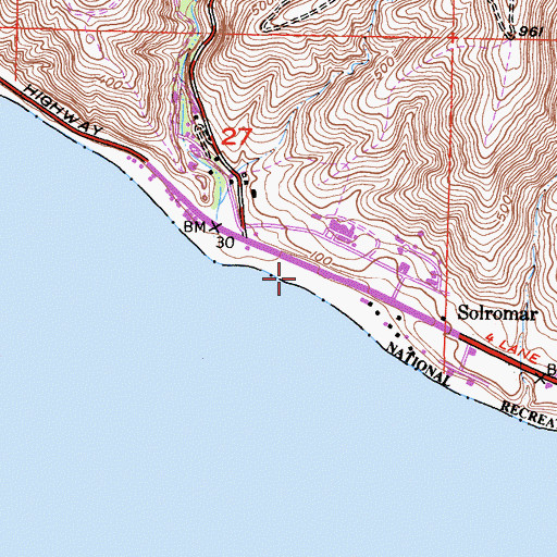 Topographic Map of Yerba Buena Beach, CA