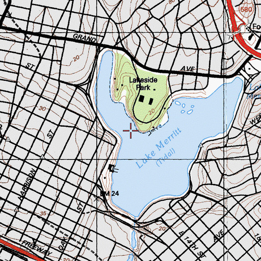 Topographic Map of Adams Point, CA