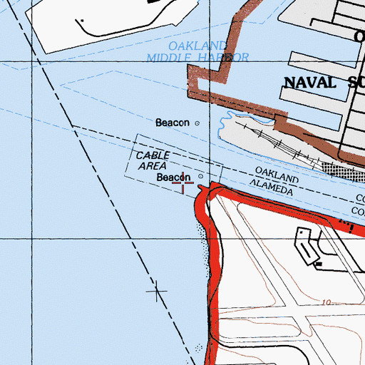 Topographic Map of Alameda Mole, CA