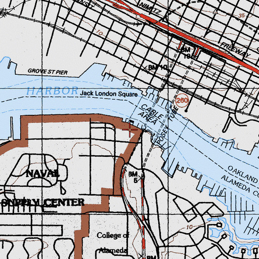 Topographic Map of Alameda Pier (historical), CA
