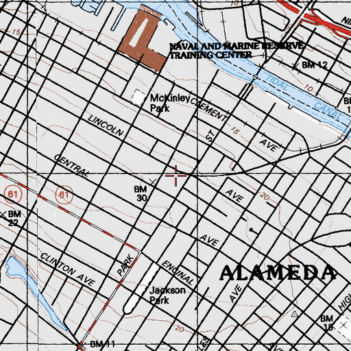 Topographic Map of Alameda Station (historical), CA