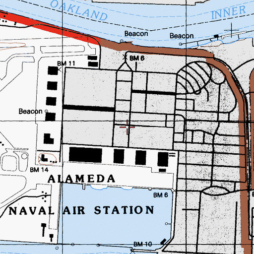 Topographic Map of Benton Field (historical), CA