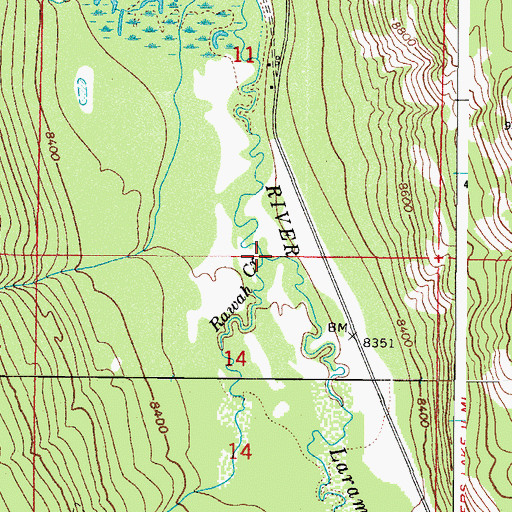 Topographic Map of Rawah Creek, CO