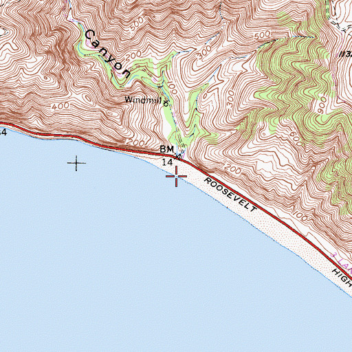 Topographic Map of La Jolla Beach, CA