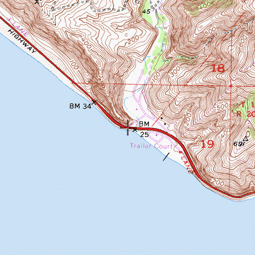 Topographic Map of Sycamore Cove, CA