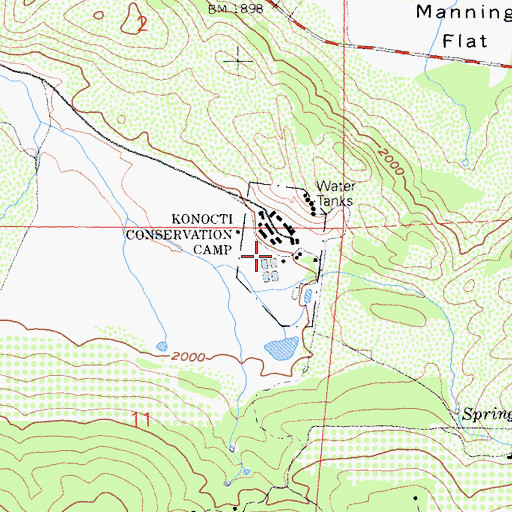 Topographic Map of Konocti Conservation Camp, CA