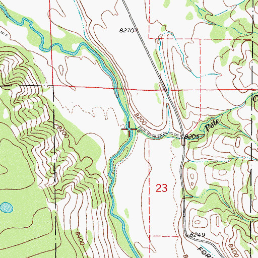 Topographic Map of Pete Creek, CO