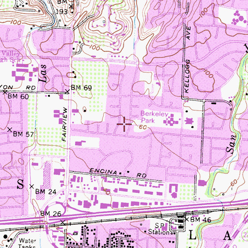 Topographic Map of Berkeley Park, CA