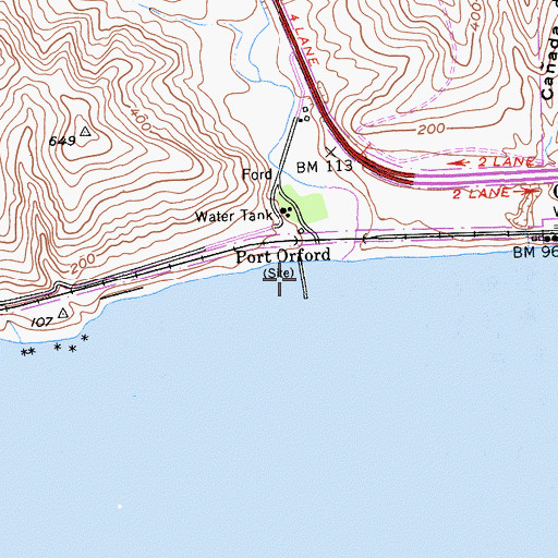 Topographic Map of Gaviota Pier, CA