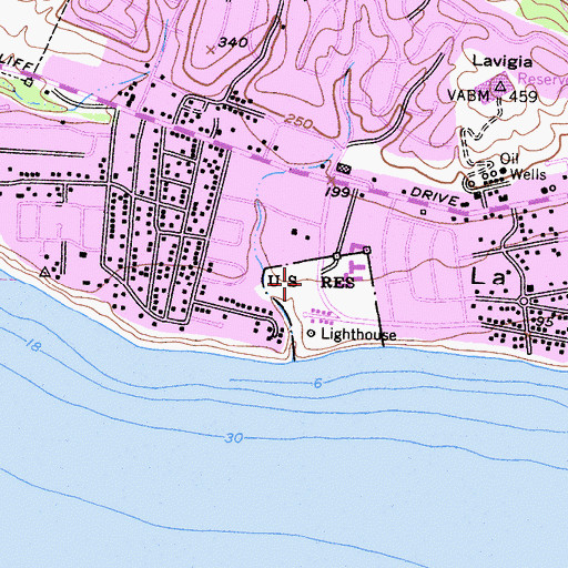 Topographic Map of La Mesa Park, CA