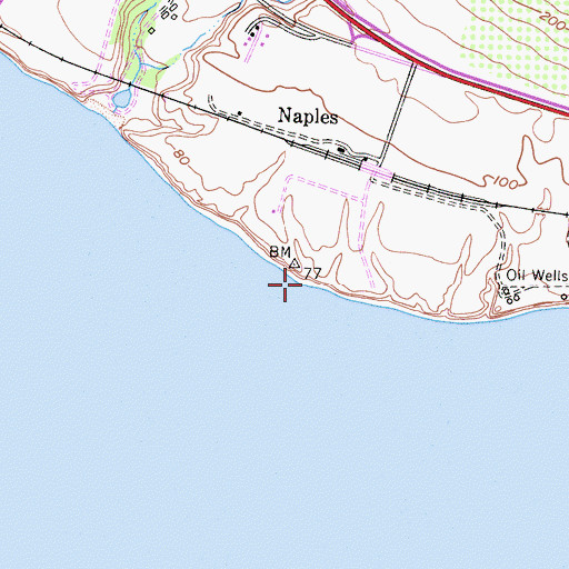 Topographic Map of Naples Point, CA