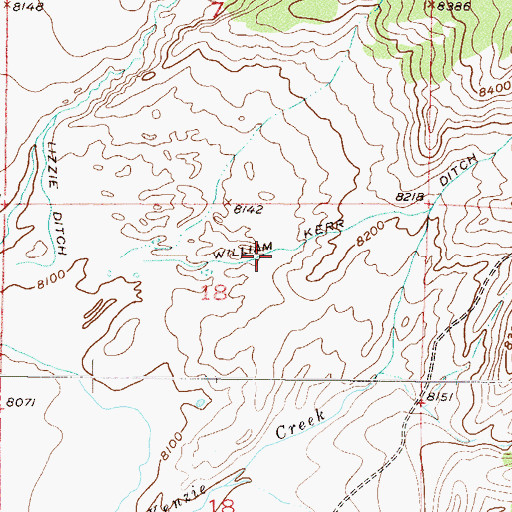 Topographic Map of William Kerr Ditch, CO
