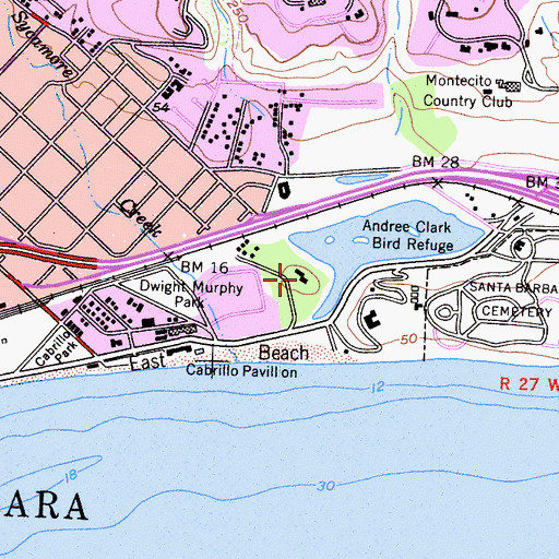 Topographic Map of Santa Barbara Zoological Gardens, CA