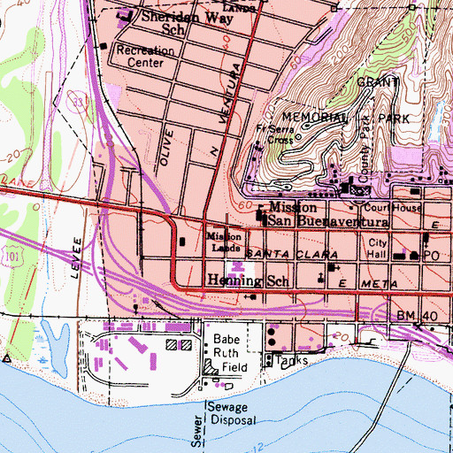 Topographic Map of Albinger Archeological Museum, CA