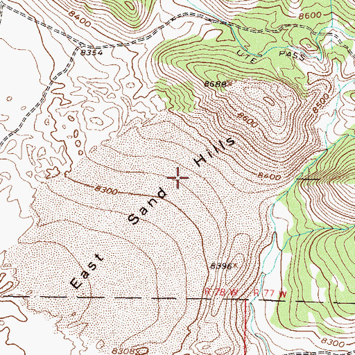 Topographic Map of East Sand Hills, CO