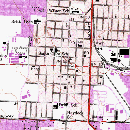 Topographic Map of Plaza Park, CA