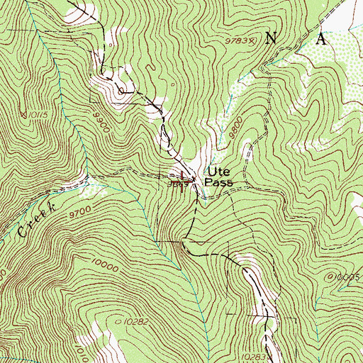 Topographic Map of Ute Pass, CO