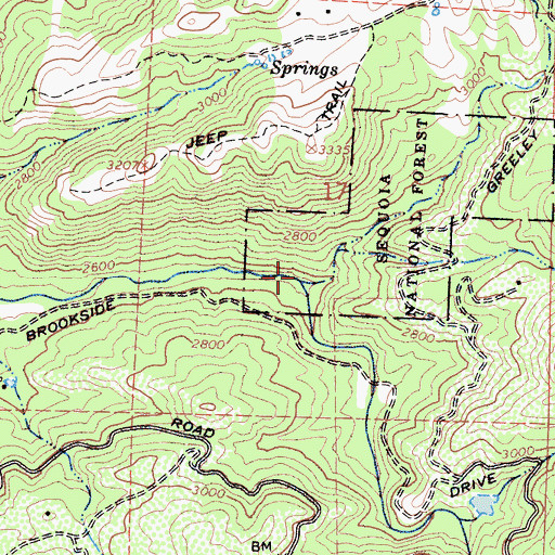 Topographic Map of Greeley Ranger Station (historical), CA