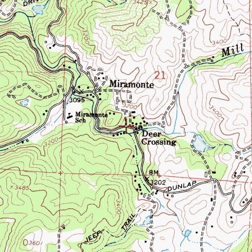 Topographic Map of Oak Flat School (historical), CA
