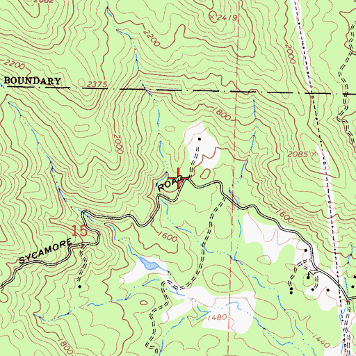 Topographic Map of Sycamore Creek Indian School (historical), CA