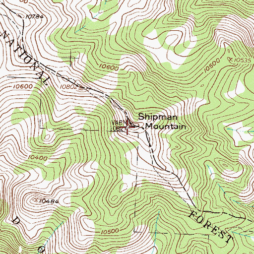 Topographic Map of Shipman Mountain, CO