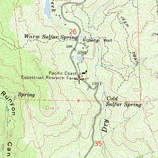 Topographic Map of Harts Ranch (historical), CA