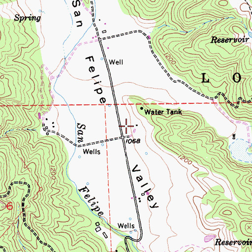 Topographic Map of Alexander Ranch, CA