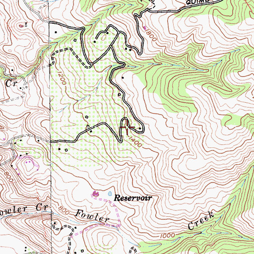 Topographic Map of Hendricks Ranch, CA