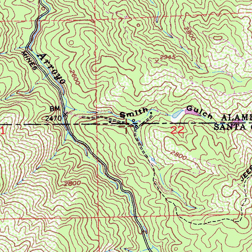 Topographic Map of Parman Ranch, CA