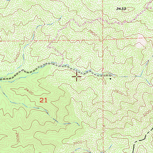 Topographic Map of Fellmoth Ranch (historical), CA