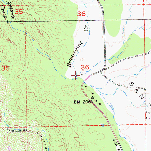 Topographic Map of Gerber Ranch, CA