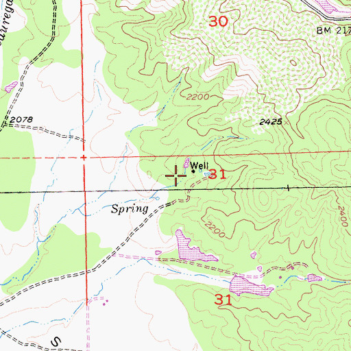 Topographic Map of Hamilton Ranch, CA