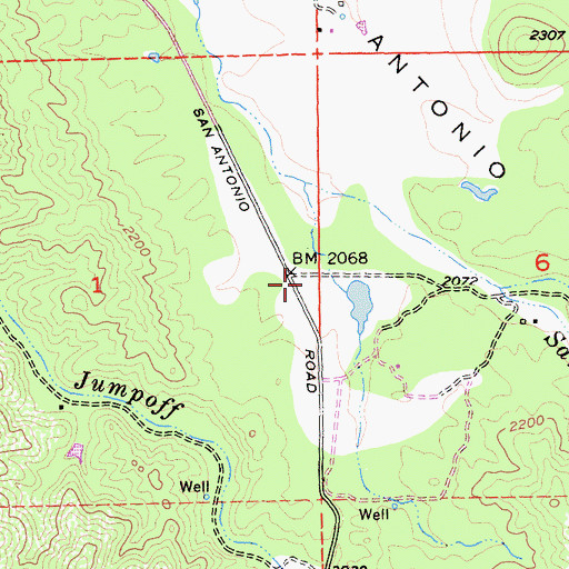Topographic Map of San Antonio Valley School (historical), CA